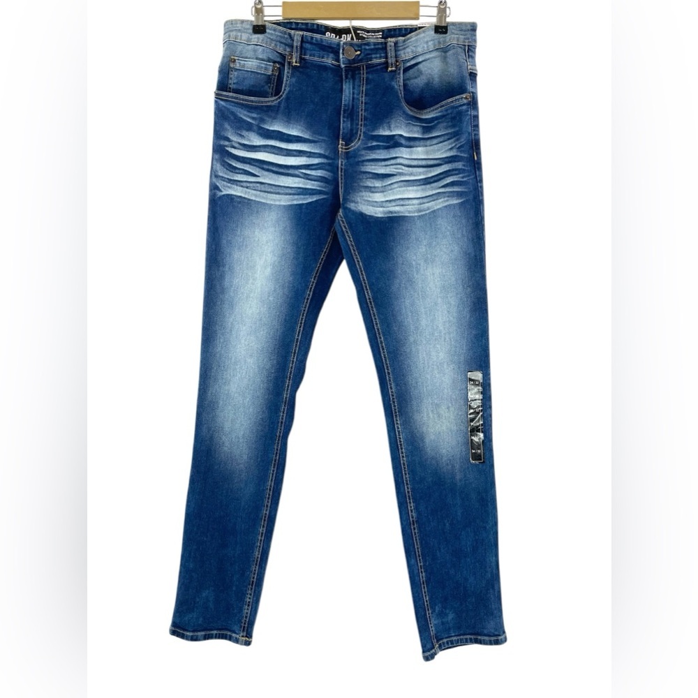 Spark Jeans Mens 34/32 Stretch/Slim Fit Premium Denim Studio Collection Med Wash